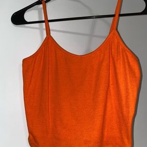 Orange ribbed crop top